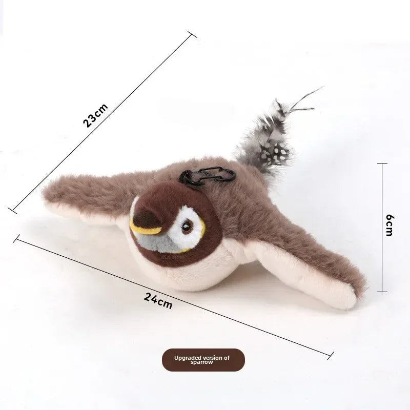 Hot Cat Interactive Toys Catnip Electric Pat Bird (with Catnip) Dog Cats Touch-Activated Squeaky Plush Toy Pet USB Rechargeable Beauty World Shop