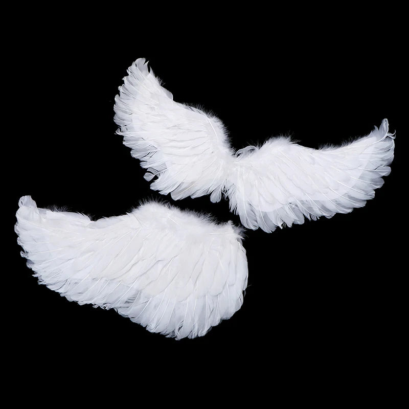 Kids Adult Party Swallow White Angel Feather Wings Halo Magic Wands Cosplay Elastic Straps Wedding Halloween Christmas Birthday Beauty World Shop