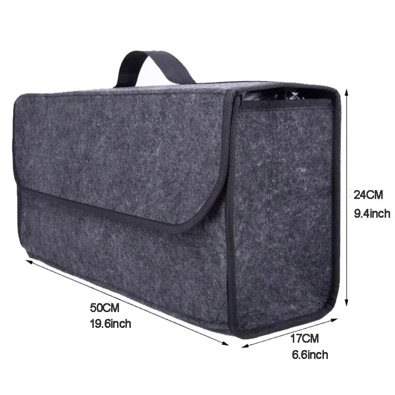 Gray Anti Slip Compartment Boot Storage Organizer Tool Car Storage Bag Car Trunk Organizer Soft Felt Storage Box Car Accessories Beauty World Shop