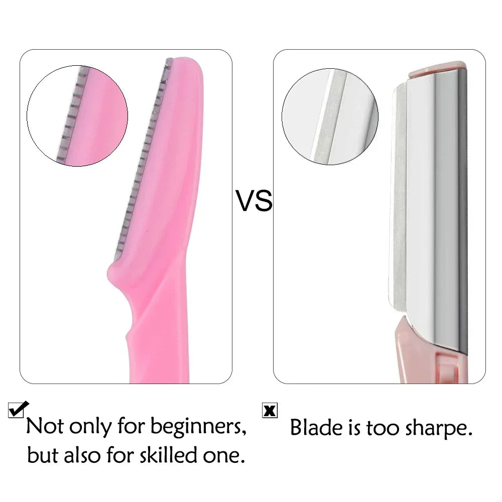 Portable Eyebrow Trimmer Blade Women's Face Shaver Safety Knife Makeup Scraper Hair Removal Tool for Eyebrow Epilation Beauty Trend Shop