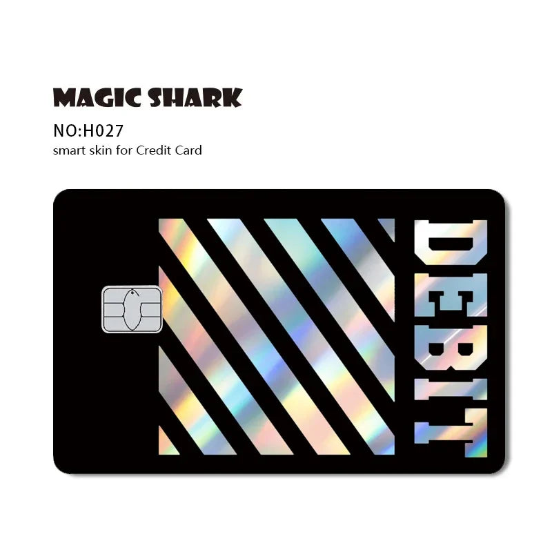 Magic Shark Skull Panda Hunter Broke Blue Eyes Dragon Laser Holographic Sticker Cover Film Skin for Credit Bank Debit Card Beauty World Shop