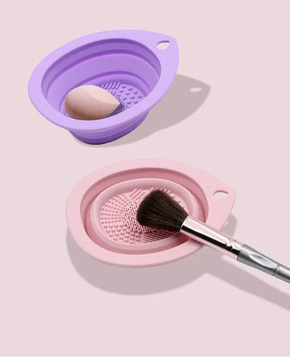 Silicone Makeup Brush Cleaner Folding Powder Puff Cleaning Bowl Eyeshadow Brushes Washing Soft Mat Beauty Tools Scrubber Box Beauty World Shop