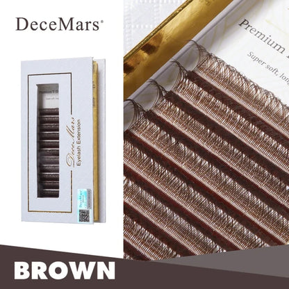 DeceMars YY Shape Black Brown Eyelashes Extensions Two Tip Lashes C/D Curl High Quality Idividual Beauty World Shop