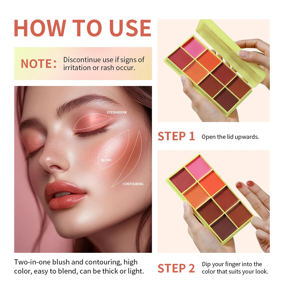 Curve Case Cream Eyebrow Cream Blush Highlighter Palette Matte Shimmer Finishes Shadow Tones Long-Lasting Cosmetics Beauty World Shop