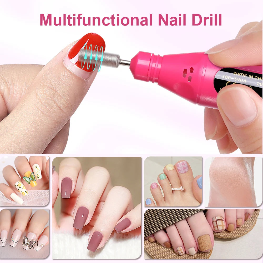 LINMANDA 6 In 1 Electric Nail Drills Kit Remove Polisher Manicure Portable Nail File Nail Drill Equipment  Pen Tools Machine Beauty World Shop