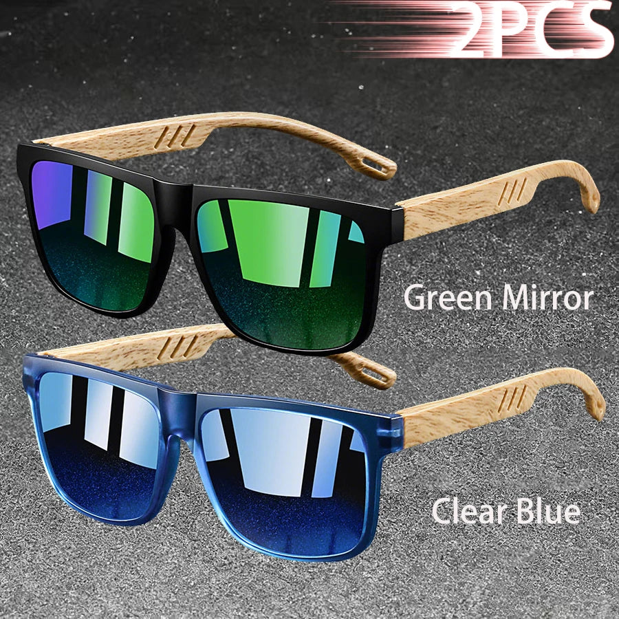 Fashion Vintage Square Square Frame Sunglasses Men Women Fishing Driving Man Luxury Brand Designer Sun Glasses  Eyewear Beauty World Shop