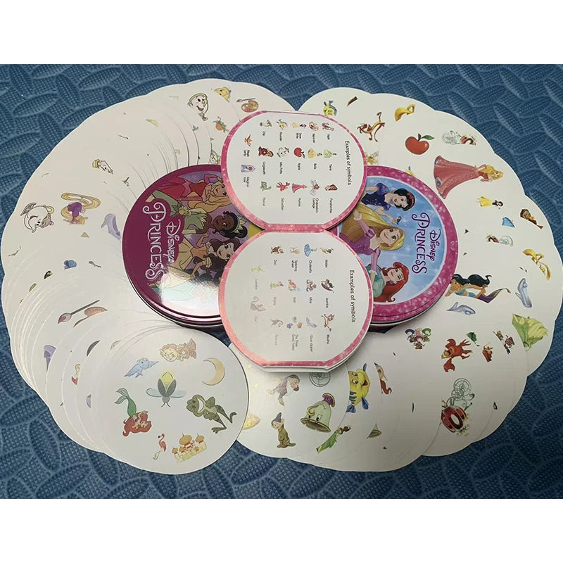 Disney Card Board Game 100th Anniversary Iron Box Card Frozen Princess 2 to 8 Player Family Holidays Camping Christmas Kids Gift Beauty World Shop