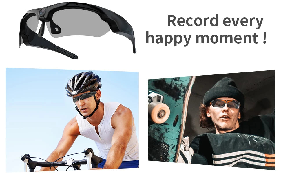 Wearable HD 1080P Camera Outdoor Cycling Glasses Polarized Lens Smart Camcorder Security Protection Video Record Smart Camera