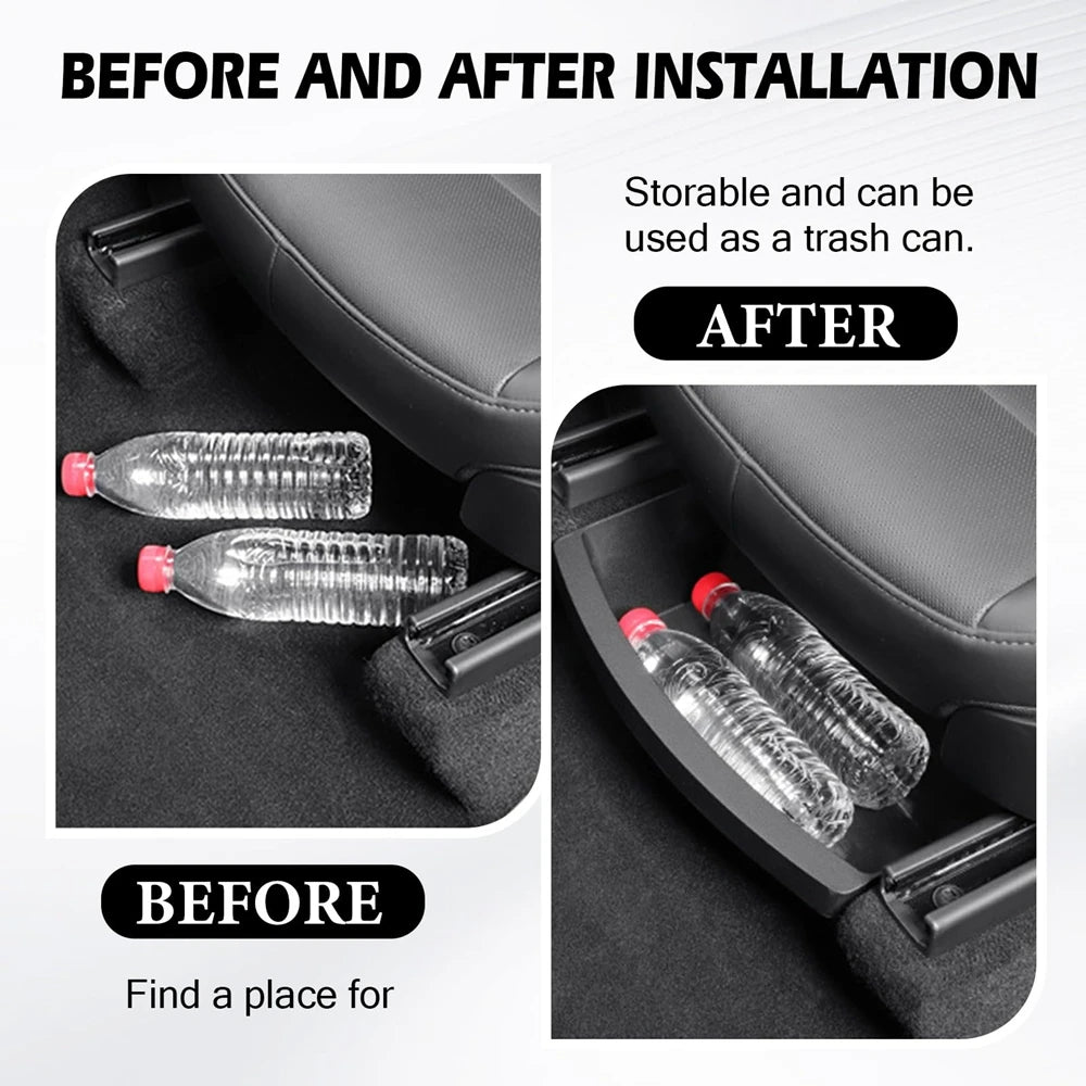For Tesla New Model Y 2025 Juniper Launch Under Seat Storage Box Case Car Seat Organizer Vehicle Underseat Drawer Tray Accessory Beauty World Shop