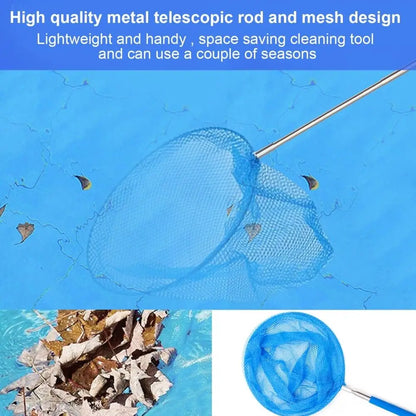 2023 New Telescopic Swimming Pool Net Rake Clear Cleaner Scoop Leaf Stainless Steel Skimmer Mesh Frame Kids Outdoor Fish Nett Beauty World Shop