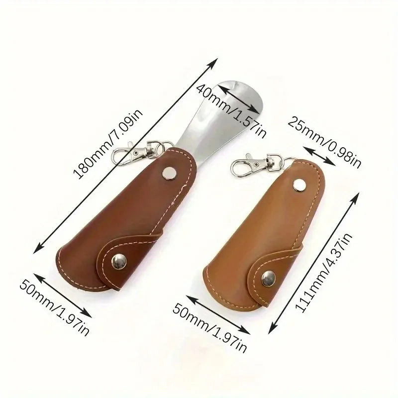 1PC Portable Keychain Shoe Horn, Stainless Steel Foldable Shoehorn for Home Travel Beauty World Shop