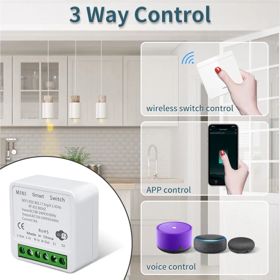 Wifi Smart Switch for Led Lighting Tuya Smart Life RF 433MHz Remote Voice Control Alexa Google Alice 1/2/3 Gang Wireless Switch Beauty World Shop