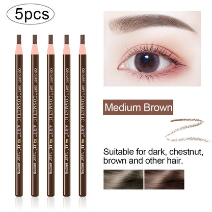 5pcs Professional Microblading Pencil Permanent Eyebrow Pencil Tattoo Waterproof Art Tint Makeup Eye Brow Pen Enhancers Cosmetic Beauty Trend Shop