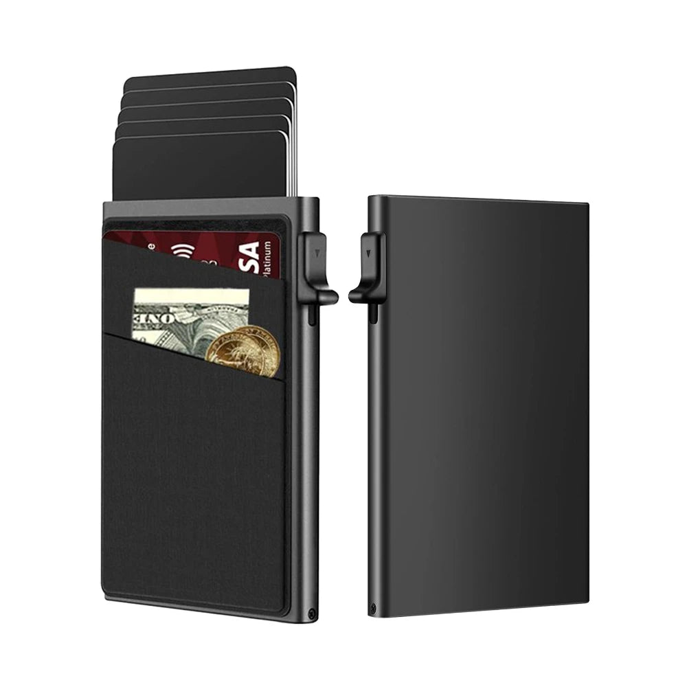 Anti-theft Cards Protectors Card Holder Minimalist Smart Wallet RFID Protection Aluminum Metal Box Cardholder Case Porte Carte Beauty World Shop