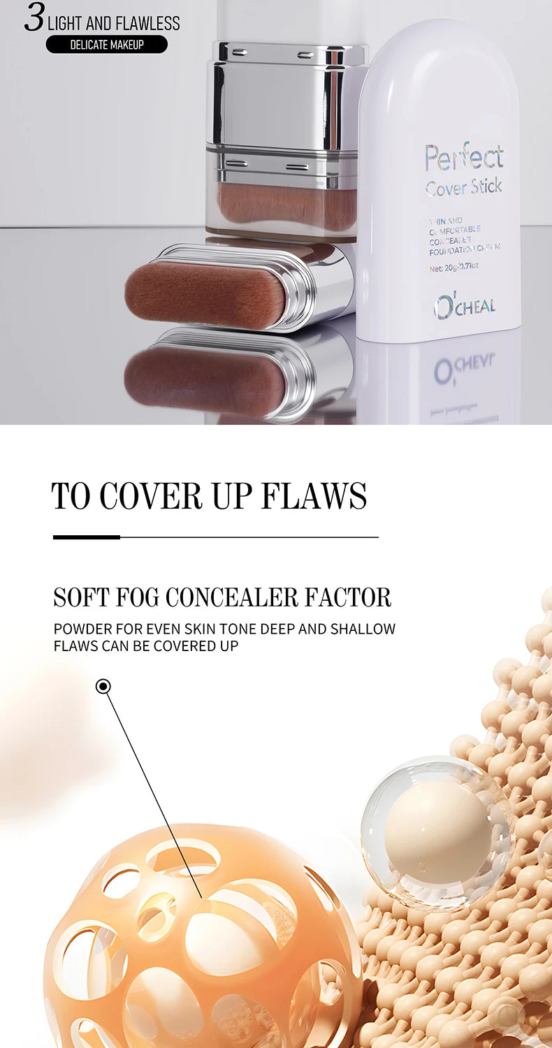 O'CHEAL Perfect Cover Stick Thin And Comfortable Concealer Foundation Cream Stick Instant Natural Waterproof Long-lasting Makeup Beauty World Shop
