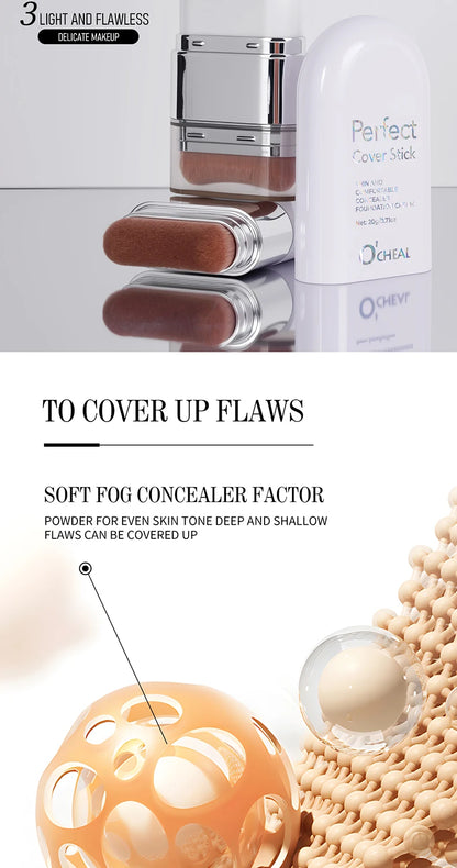 O'CHEAL Perfect Cover Stick Thin And Comfortable Concealer Foundation Cream Stick Instant Natural Waterproof Long-lasting Makeup Beauty World Shop