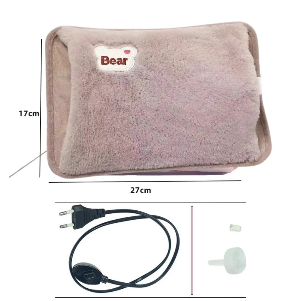 European standard plug winter warm handbag hot water bag, reusable plush electric water bag, charging heating water bag Beauty World Shop