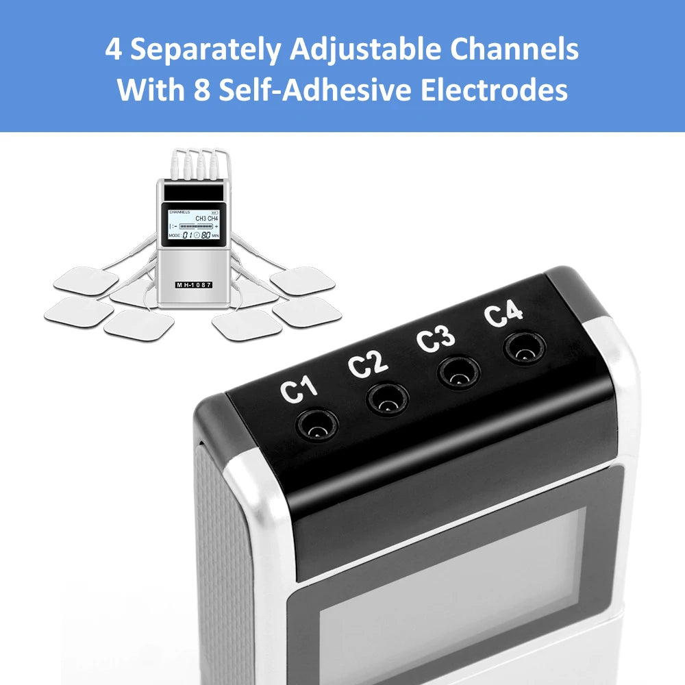 4 Channel TENS PMS Unit 15Mode Muscle Stimulator for Pain Relief Rechargeable TENS Machine Electronic Acupuncture Pulse Massager Beauty World Shop