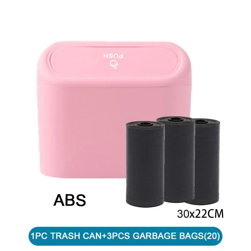 Car Trash Can (with Lid) Contains 60 (300) Garbage Bags, Small Car Trash Can, Leak-proof Mini Car Accessories Beauty World Shop