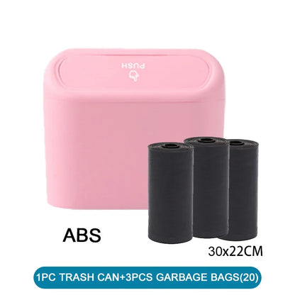Car Trash Can (with Lid) Contains 60 (300) Garbage Bags, Small Car Trash Can, Leak-proof Mini Car Accessories Beauty World Shop