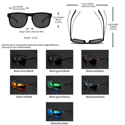 1-4PCS Men Classical Square Polarized Sports Sunglasses Lightweight PC Frame UV400 for Driving Fishing Cycling Unisex Durability Beauty World Shop