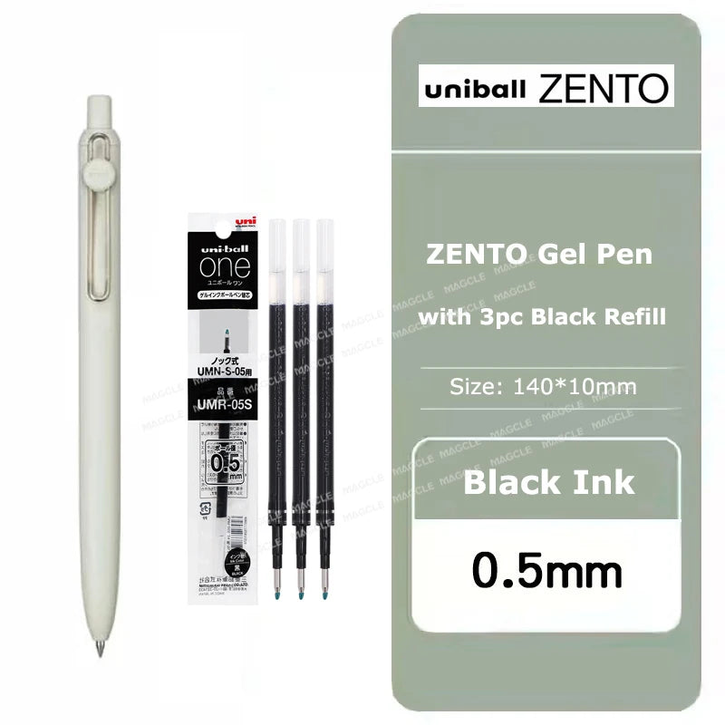 uniball ZENTO Standard 0.38/0.5mm Gel Pens,Water-Based Smooth Writing Roller Ball Pens Fit for a variety of occasions Stationery Beauty World Shop