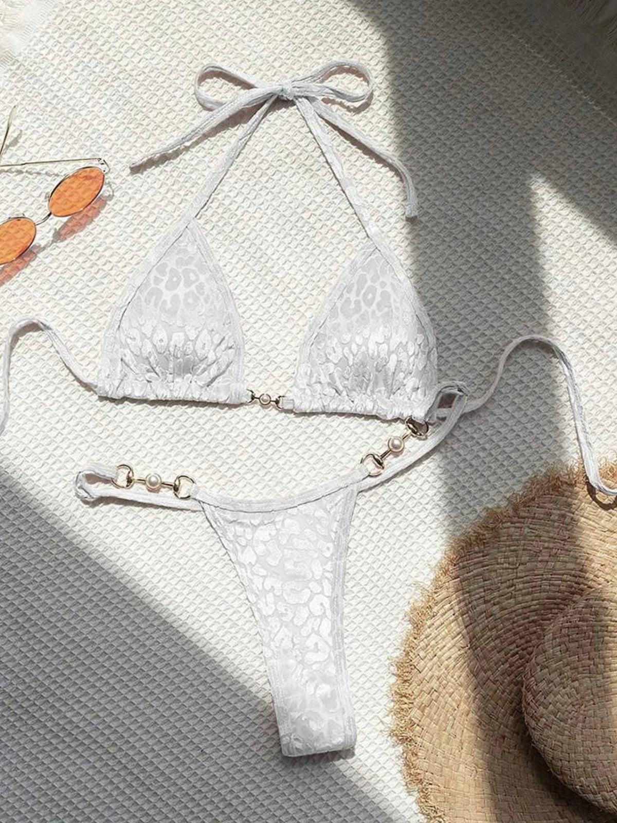 S- XL Leopard Halter Mini Micro Thong Bikini Women Swimwear Female Swimsuit Two-pieces Bikini set Bather Bathing Suit Swim V5207 Beauty World Shop