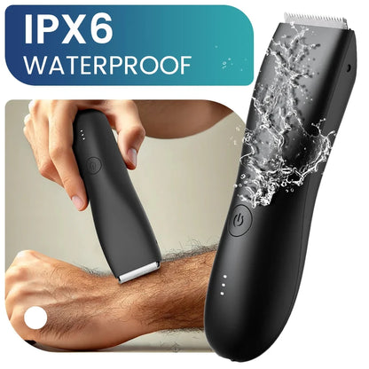 [IPX6] Men's Groin/Body Trimmer w/ SkinSafe - Foil Blades & Precision, Rechargeable Ball Shaver for Sensitive Skin Beauty World Shop