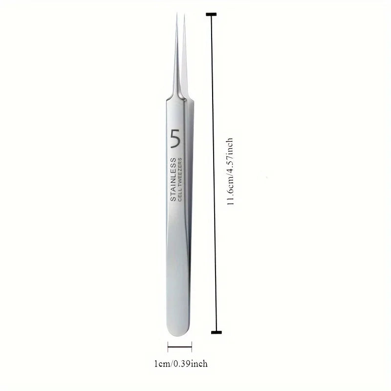 1 Pack Extra Fine No. 5 Cellular Acne Blackhead Tweezers - Facial Beauty Remove Acne Needle Tools for Skin Care Beauty World Shop