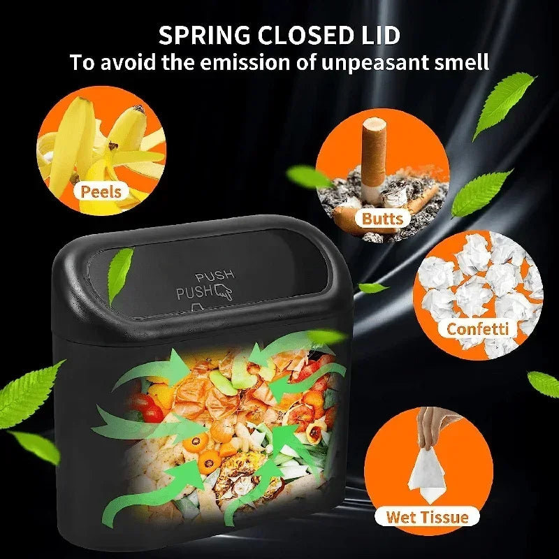 Car Trash Can (with Lid) Contains 60 (300) Garbage Bags, Small Car Trash Can, Leak-proof Mini Car Accessories Beauty World Shop