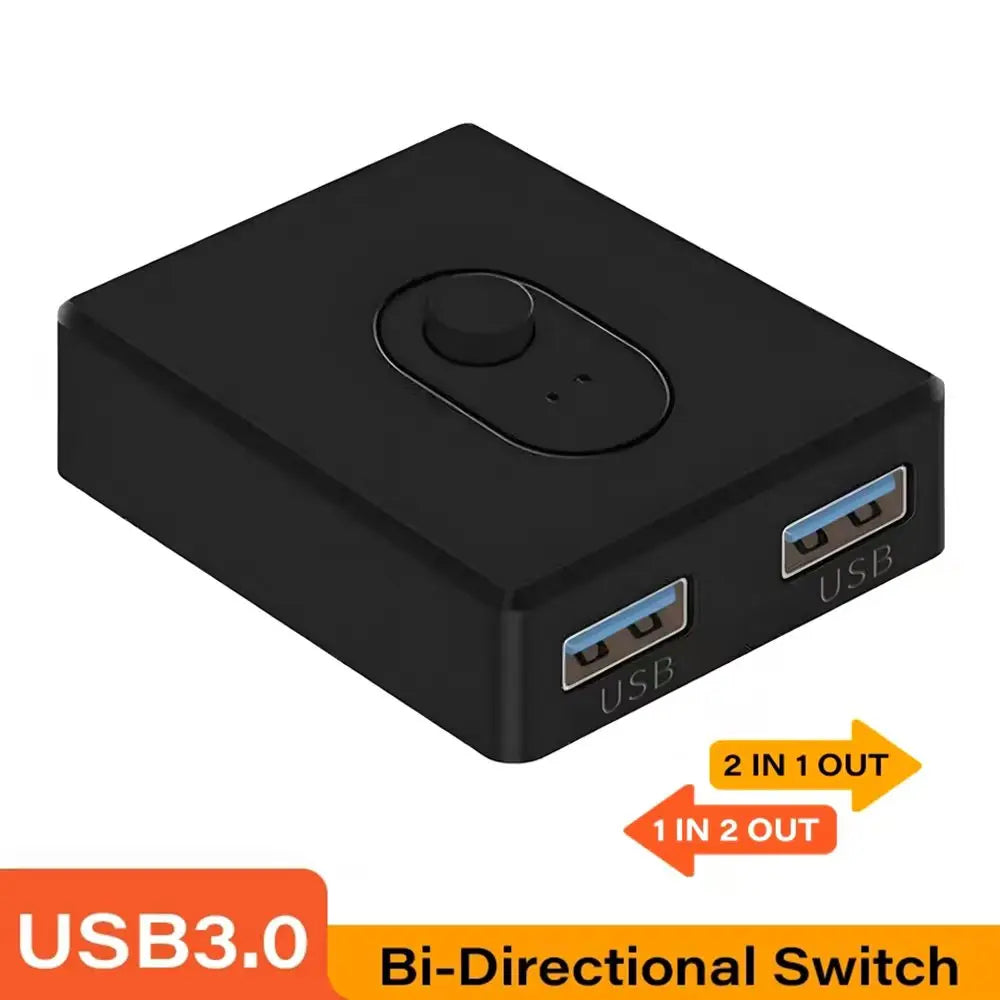 USB2.0 Switch 1x2/2x1 USB Hub Bidirectional USB3.0 Switcher USB2.0 Extender Shared Controller for PC Keyboard Mouse Printer ﻿ Beauty World Shop