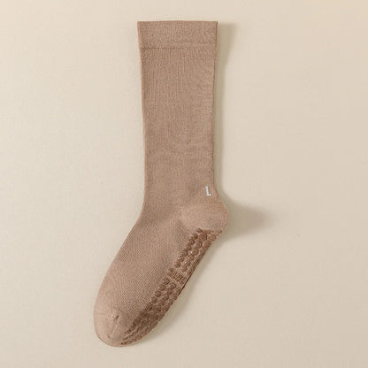 Professional Yoga Socks Women Silicone Non-slip Solid Color Pilates Socks Cotton Breathable Floor Gym Fitness Dance Sports Socks Beauty World Shop