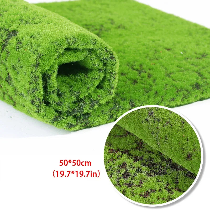 50X50cm Artificial Grass Rug Fake Moss Lawn Garden Landscape Turf Roll Festival Wedding Decoration  Mat Carpet Beauty World Shop