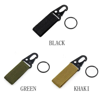 2pcs Tactical Hanging Buckle Molle Nylon Webbing Carabiner Belt Triangle Keychain for Outdoor Climbing Camping Tool Accessory Beauty World Shop