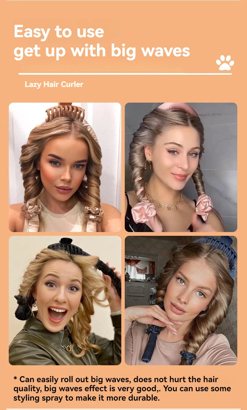 DIY Heatless Curling Stick Headband Set With Hairpin Lazy Curler Foam Sponge Curling Stick No Heat Hair Curler 21,163 Reviews 4 Beauty Fashion