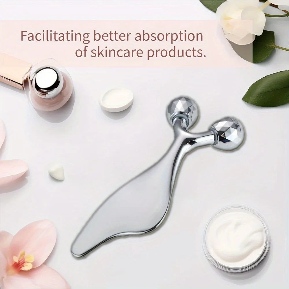 2 IN 1 3D Facial Massager & Gua Sha Massage Tool Cold Roller For Face Eyes Chin Lift Tightening Skin Tool Sculpting Beauty Tools Beauty World Shop