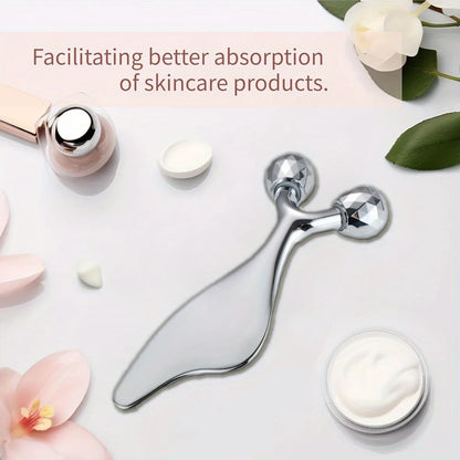 2 IN 1 3D Facial Massager & Gua Sha Massage Tool Cold Roller For Face Eyes Chin Lift Tightening Skin Tool Sculpting Beauty Tools Beauty World Shop