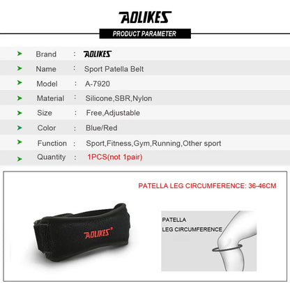 AOLIKES 1PCS Knee Braces for Knee Pain,Patella Knee Support Strap,Adjustable Patellar Tendon Stabilizer Band for Basketball Beauty World Shop