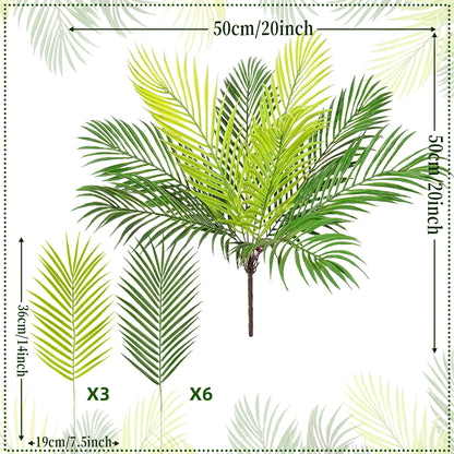 50cm 9 Leaves Artificial Plants Fake Tropical Palm Plant Green Leaves Home Garden Office Jungle Carnival Decor Christmas Decor Beauty World Shop