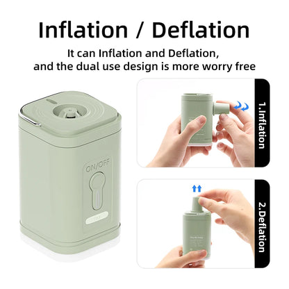 3 in 1 Electric Air Pump with Lights Mini Wireless Air Compressor USB Charging Inflator/Deflator Pumps for Outdoor Camping Beauty World Shop