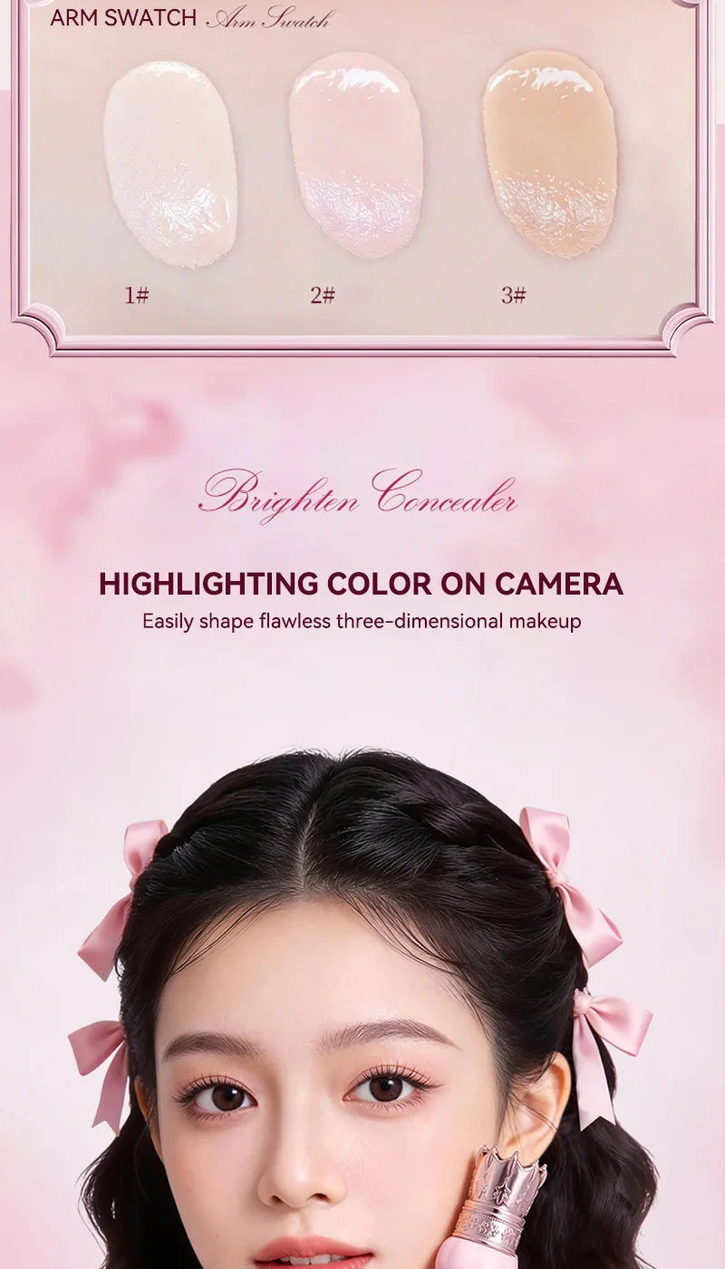 Hua Yin Ji Brightening Concealer, a fair-skinned girl's tender pink look, natural nude makeup, and a natural look,flowers Beauty Trend Shop