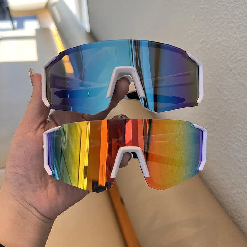 Hiking 2pcs Cycling Anti Light Glasses Men Women UV400 Sandproof Eye Protector Shades Outdoor Sports Goggle Anti Radiation Lens Beauty World Shop
