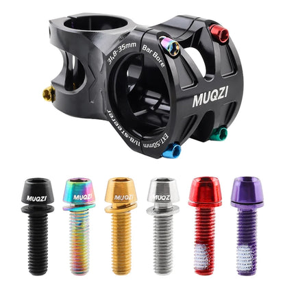 MUQZI 6pcs Stem Bolts M5x17mm Bicycle Handlebar Stem Screw With Washer MTB Road Bike Stem Riser Screw Beauty World Shop