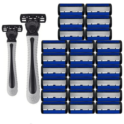 Razor Classic 6 Layer Safety Razor for Mens Shaving&Womens Hair Removal Shaving Blades Manual Shaver Beauty World Shop