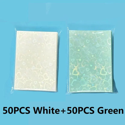 50PCS Heart Sleeves Color Photo Card Sleeve Photocard Holder Kpop Popcorn Sleeves Photo Card Packaging BQ01 Beauty World Shop