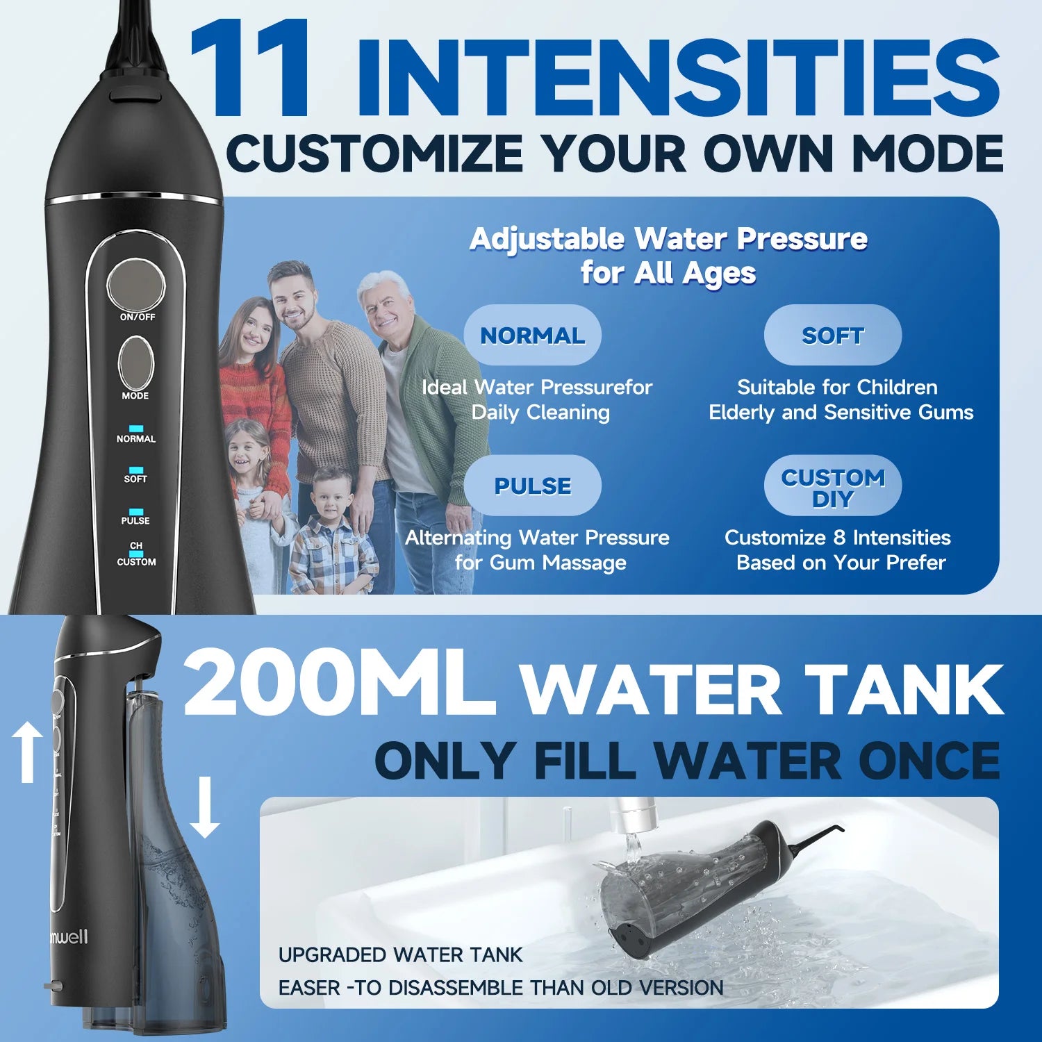 Water Floss Portable Cordless F18 Water Flosser 3 Cleaning Modes Waterproof Rechargeable Water Cleaner 4 Nozzles Clean Gums Beauty World Shop