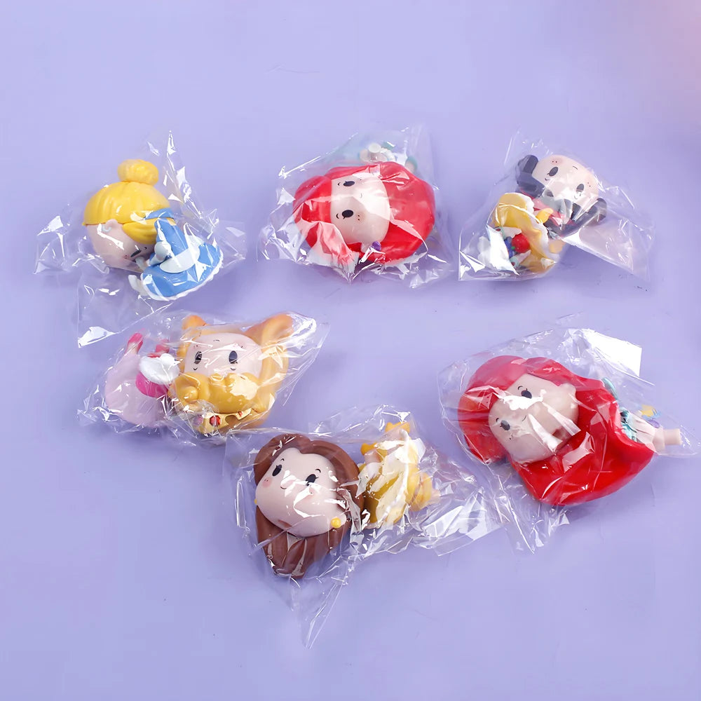 6 Pcs/Set Kawaii Fairy Tale Princess Snow White Cinderella Vinyl Bell Ariel Action Figure Model Toys Gift Beauty World Shop