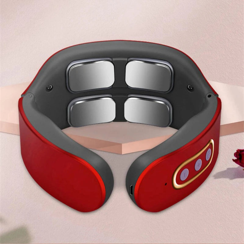 Electric Neck and Shoulder Pulse Massager 6 Mode 9 Levels Adjustable Cervical Vertebra Relax Pain Relief Kneading Machine Beauty World Shop