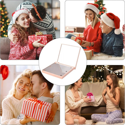 Travel Mirror with Light Compact Makeup Mirror with 6 LED Lights, Folding Pocket Lighted Compact Mirror for Purse Gift for Women Beauty World Shop
