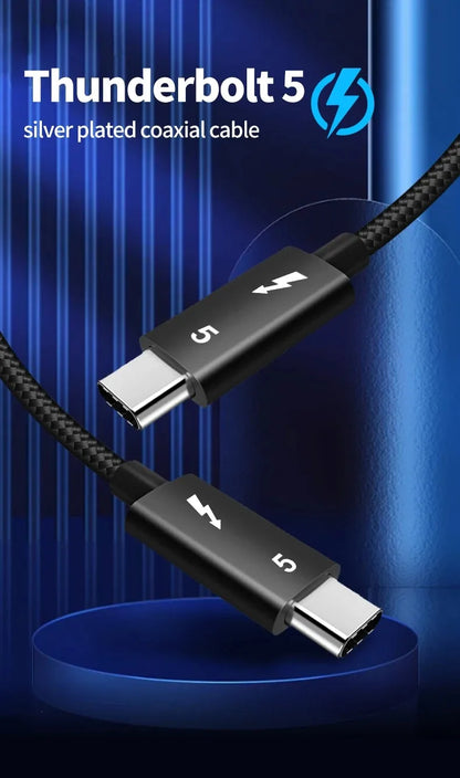 PD 240w USB C To USBC Thunderbolt 5 Full-function Data Cable Fast Charging 16K 60Hz Video Output Functional 80Gbps Transmission Beauty World Shop